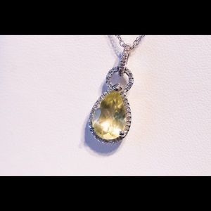 Citrine and diamond necklace